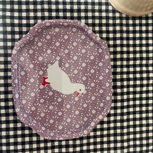 Purple Plate with Duck Design